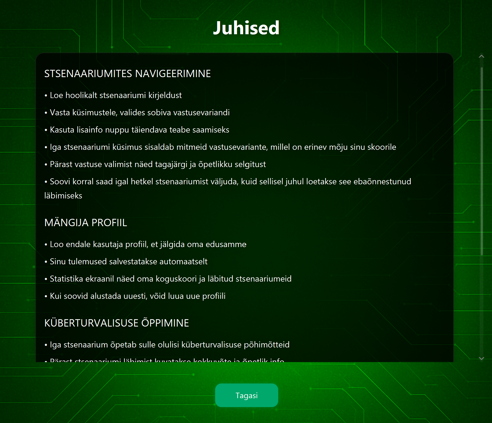 Juhiste ekraan