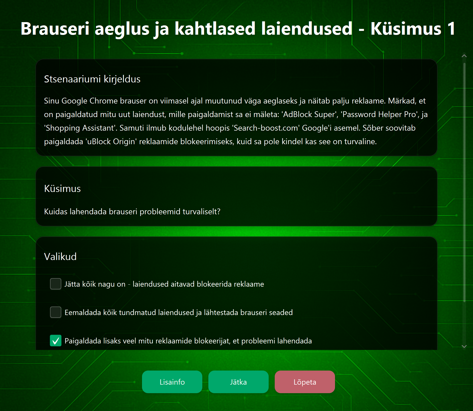 Stsenaariumi ekraan